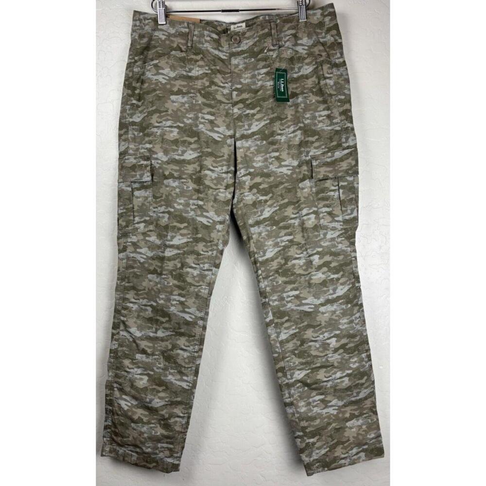 L.L. Bean Women's Camouflage Cargo Pants - Green, Tan, Cream